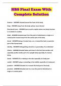 HBS Final Exam With Complete Solution