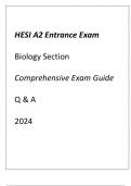 HESI A2 Entrance Exam Biology Section Comprehensive Exam Guide 60+ Qns & Ans 2024.