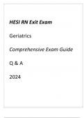 HESI RN Exit Exam (NCLEX Prep) Geriatrics Comprehensive Exam Guide 70+ Qns & Ans 2024