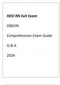 HESI RN Exit Exam (NCLEX Prep) OBGYN Comprehensive Exam Guide 70+ Qns & Ans 2024