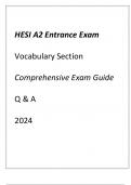 HESI A2 Entrance Exam Vocabulary Section Comprehensive Exam Guide 60+ Qns & Ans 2024