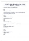 HESI A2 Math Questions With 100% Correct Answers