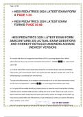 HESI PEDIATRICS 2024 LATEST EXAM FORM A&B CONTAINS 250 ACTUAL EXAM QUESTIONS AND CORRECT DETAILED ANSWERS AGRADE (NEWEST VERSION)