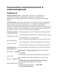 Verbintenissenrecht & ondernemingssrecht H.15 t/m 18