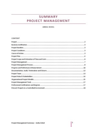 Summary Project Managment