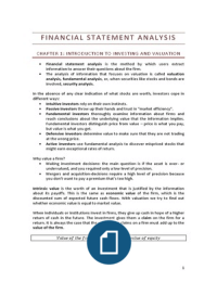 Financial Statement Analysis Summary