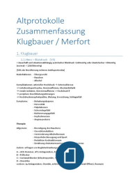 Zusammenfassung Altprotokolle Klin. Pharmazie Klugbauer&Merfort