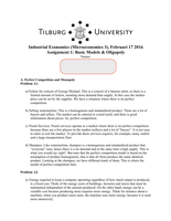 Bundle Assignments Microeconomics 3 (IO) at Tilburg University