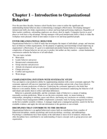 Summary of Essentials of Organizational Behavior - Robbins, S.P. & Judge, T. - Organizational Behaviour - University of Twente - International Business Administration - HOLI module