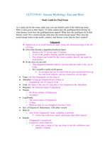 CLT 3378 Study Guide's for Test 1 & FINAL<---- (Ancient Mythology) 