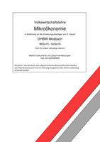 VWL - Mikroökonomie Zusammenfassung