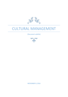 Cultural Management 