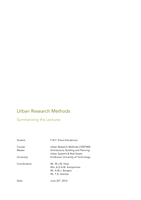7ZW7M0 - Urban Research Methods