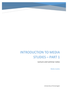 Introduction to media studies I - lectures and seminars