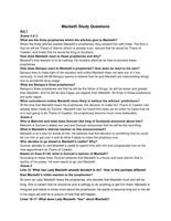 Macbeth Study Questions Scenes 1-7