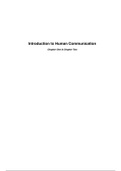 Introduction to Human Communication Summary (Chapters One and Two)