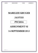 PYC2604 - WRITTEN ASSIGNMENT (2015- NB) 