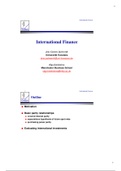 International Finance Vorlesung