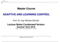 Adaptive and learning control