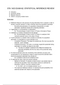 Statistics for Biosciences 1403 Exam #2: Statistical Inference Review