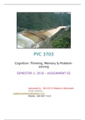 PYC3703 COGNITION THINKING MEMORY AND PROBLEM-SOLVING SEMSTER 1 2016 ASSIGNMENT 02