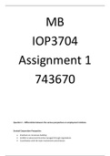 IOP3704 Assignment 1 2019 S1