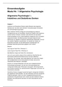 EA 1 Allgemeine Psychologie - Induktives und Deduktives Denken