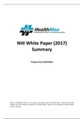 NHI White Paper (2017) Summary Prepared by