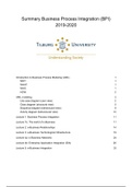 Summary Business Process Integration (2019-2020) - Tilburg university