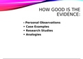 Chapter 8: How Good Is The Evidence