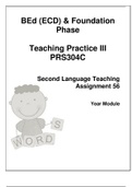 PRS304C - Teaching practice 3 (grade 1-3) : Assignment 56 Second language.