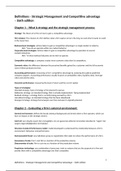 Begrippenlijst Strategic Management and Competitive Advantage Sixth Edition (H1 t/m H12)
