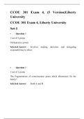 CCOU 301 Exam 4 (5 Version), Liberty University, Complete Solution