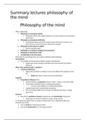 Summary all lectures Philosophy of the Mind (2020) for the book 8 questions