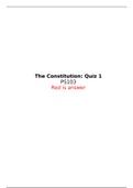 Political Science - PS103 Semester Quizzes Study Guide Q&A - Graded A - SEMO