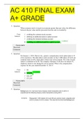 AC 410 FINAL EXAM A+ GRADE WITH COMPLETE AND LATEST SOLUTIONS 