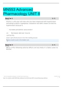 MN553 Advanced Pharmacology UNIT 8|KAPLAN UNIVERSITY |LATEST (VERIFIED) GRADE A SOLUTIONS