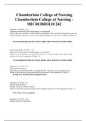 Chamberlain College of Nursing Chamberlain College of Nursing - MICROBIOLO 242