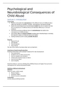 Lecture notes Psychological and Neurobiological Consequences of Child Abuse