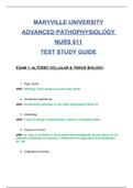 NURS611 Test Study Guide /  NURS 611 Test Study Guide (New, 2023 / 2024): (ADVANCED PATHOPHYSIOLOGY : ALTERED CELLULAR & TISSUE BIOLOGY) (Maryville University Of St. Louis) (SATISFACTION GUARANTEED, Check Graded & Verified A