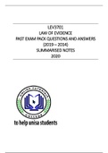 LEV3701 EXAM PACK ANSWERS (2019 - 2014) AND 2020 BRIEF NOTES