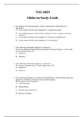 NSG 6020 NSG 6020 Midterm Study Guide[2020 latest]