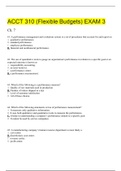 ACCT 310 Exam 3 (Flexible Budgets) Questions and Answers; Minnesota State University