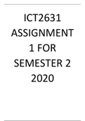 ICT2631 ASSIGNMENT 1 FOR SEMESTER 2 2020