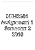 SOM2601 ASSIGNMENT 1 SEMESTER 2 MEMO WITH GUARANTEED PASS