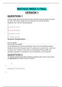 Chamberlain College of Nursing : MATH 225N Week 8 Final Exam (4 Versions) / MATH225 Week 8 Final Exam (4 Versions, Latest 2020) (Answers Verified 100% Correct)