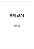 MRL4801 STUDY NOTES