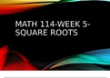 Latest MATH 114-week 5-Square roots discussion post