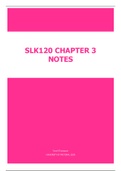 SLK120 Chapter 3 Notes