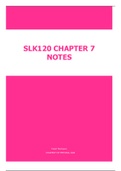 SLK120 Chapter 7 Notes